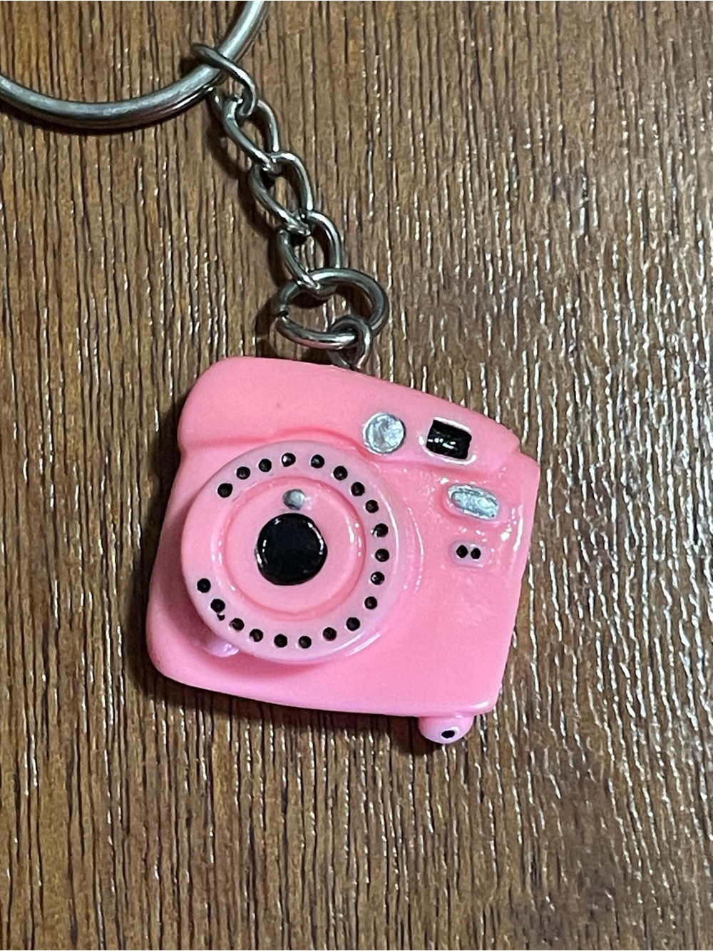 Pink Camera Keychain 1” x 3/4” Swivel Clasp Key Ring Mini Novelty Plastic
